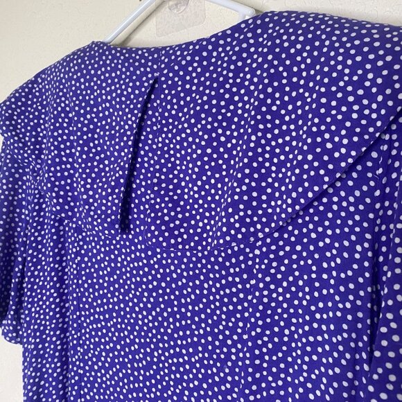 Vintage Ellen Ashley Midi Dress Womens Size 12 Purple Button Front Sailer Collar - Picture 7 of 11